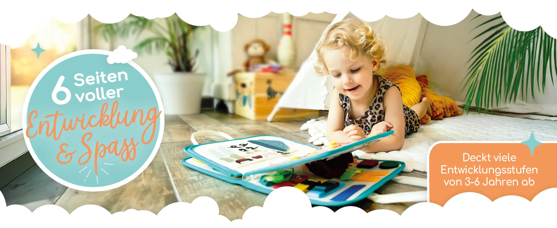 Boho Busy Board - 6 Seiten voller Entwicklung und Spaß für Kinder von 3 bis 6 Jahren