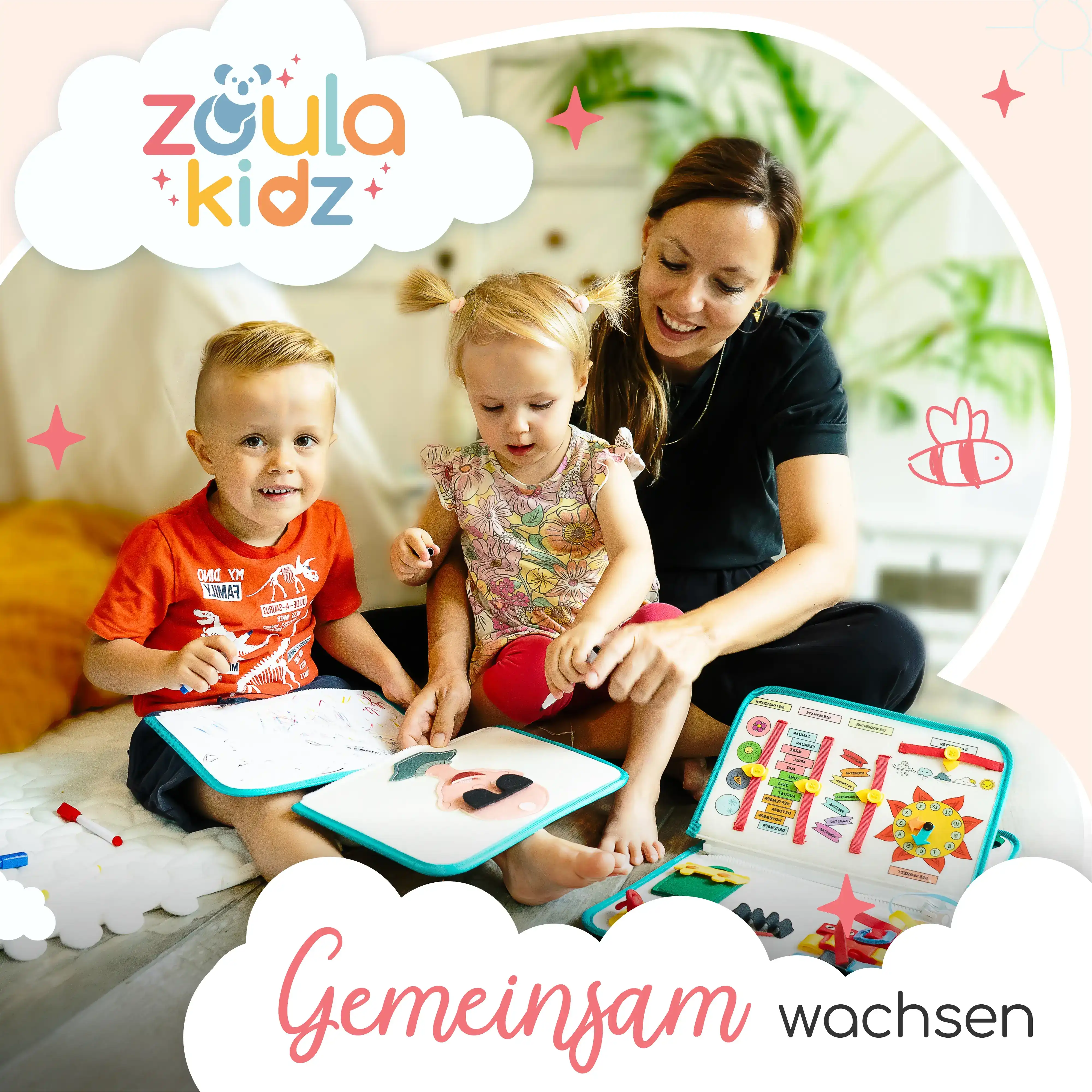 Gemeinsam wachsen - Kinder spielen mit dem Busy Board